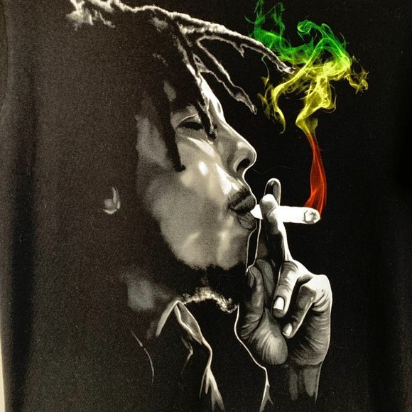 Bob Marley Zion Rootswear Black Graphic Tee Men's Medium - Picture 2 of 4
